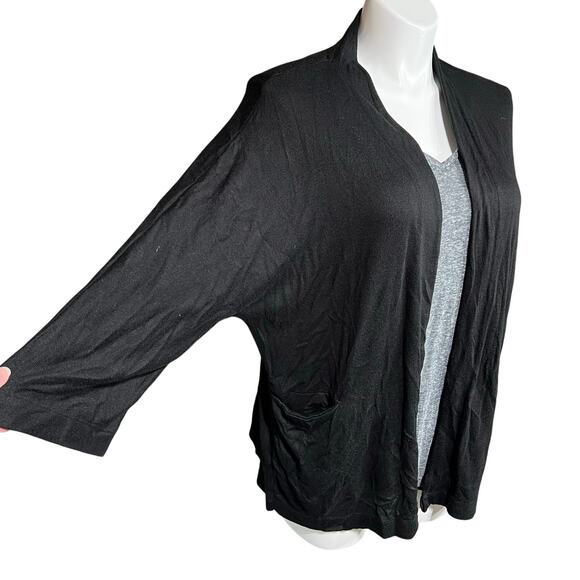 Time and Tru Womens Cardigan Sweater Open Front Lightweight Long Sleeve Black XL - Picture 3 of 9